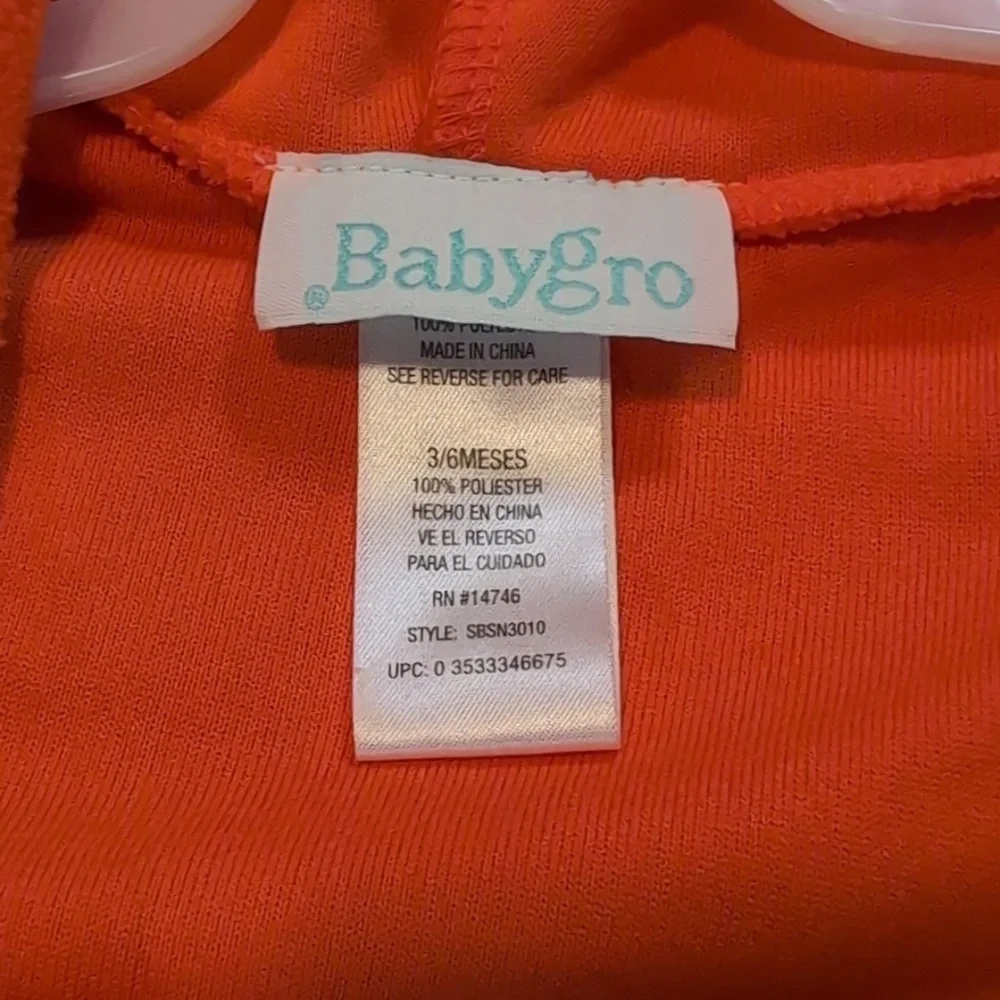 Halloween Pumpkin 3-6 month BabyGro Costume NWT  **ships tomorrow**